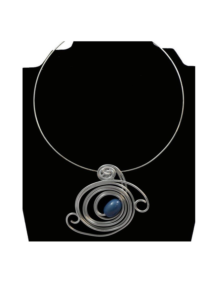 Tour de cou perle tagua olive bleu 