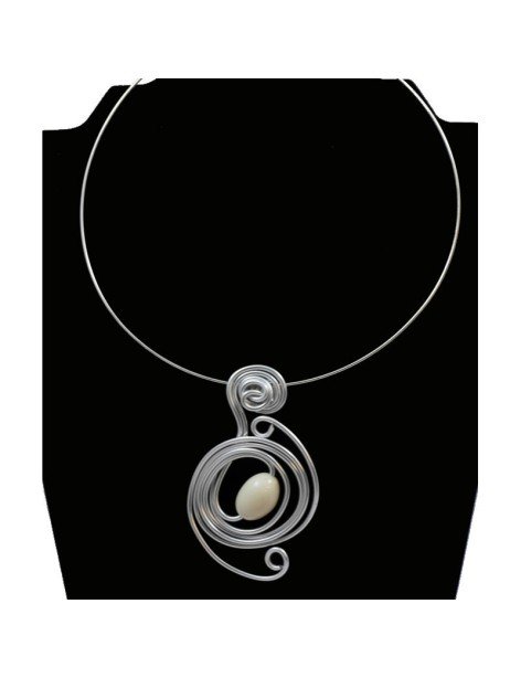 Tour de cou perle tagua olive blanc Tour de cou perle tagua olive blanc