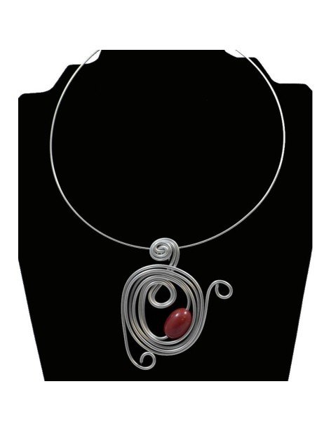 Tour de cou perle tagua olive rouge Tour de cou perle tagua olive rouge