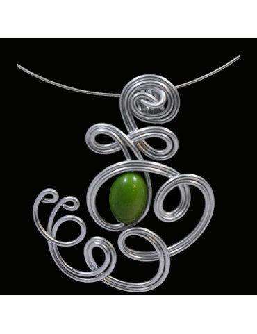 Tour de cou perle tagua olive vert