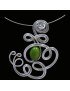 Tour de cou perle tagua olive vert