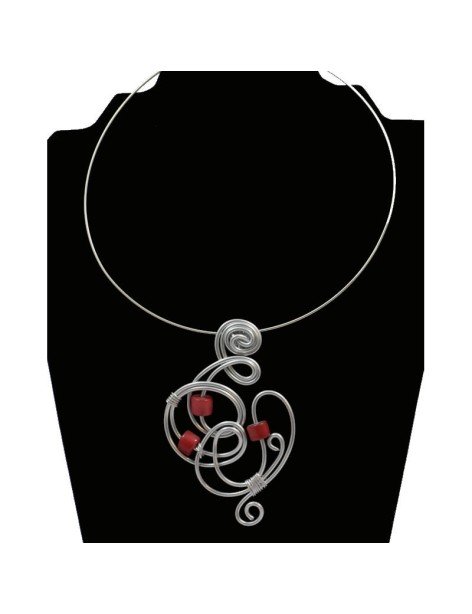 Tour de cou perle tagua rouge Tour de cou perle tagua rouge
