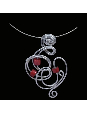 Tour de cou perle tagua rouge