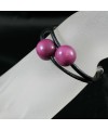 Bracelet perles tagua et cuir