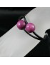 Bracelet perles tagua et cuir