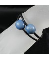 Bracelet perles tagua et cuir
