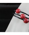 Bracelet perles tagua et cuir