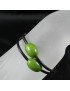 Bracelet perles tagua et cuir