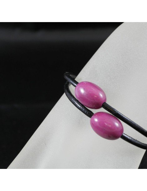 Bracelet perles tagua et cuir Bracelet perles tagua et cuir