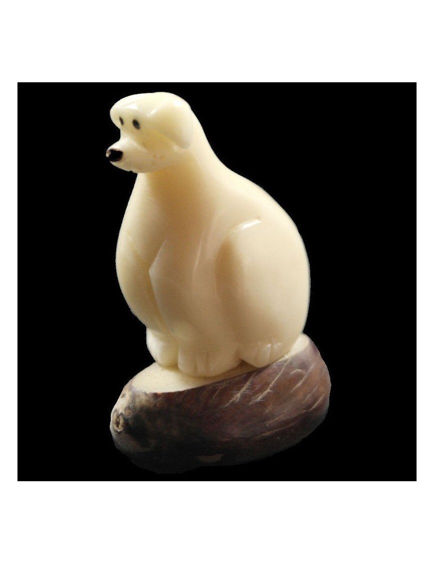 Labrador taillé dans la graine de tagua 