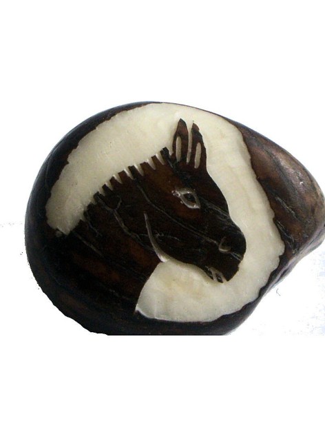 Gravure Tête d'âne en tagua Gravure Tête d'âne en tagua