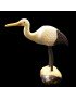 Cigogne taillée dans la graine de tagua 