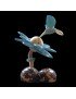 Colibri sur fleur taillé dans la graine  de tagua