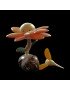 Colibri sur fleur taillé dans la graine  de tagua