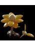 Colibri sur fleur taillé dans la graine de tagua