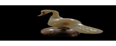 Cygne taillé dans la graine de tagua 