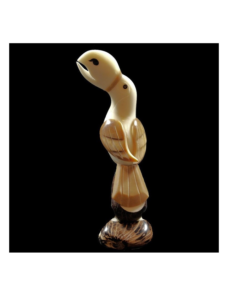 Toucan taillé dans la graine de tagua 