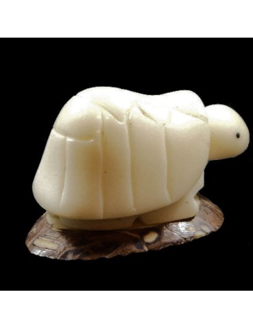Tortue terrestre taillée dans la graine de tagua 