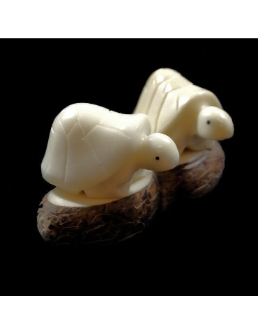 Tortues taillées dans la graine de tagua 