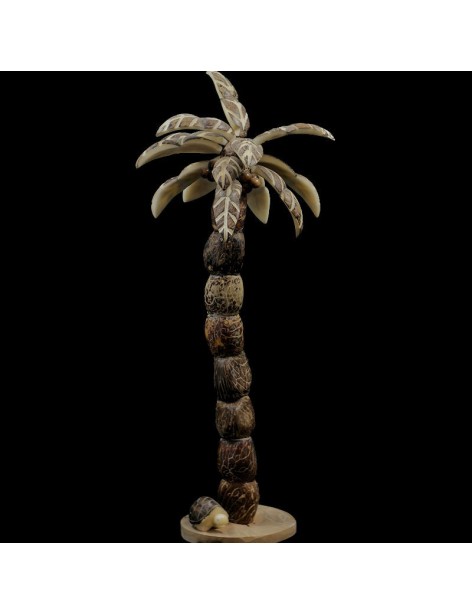 Grand arbre à tagua taillé dans sa graine Grand arbre à tagua taillé dans sa graine