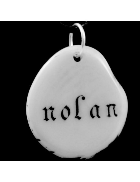 Tranche de tagua gravée prénom Nolan Tranche de tagua gravée prénom Nolan