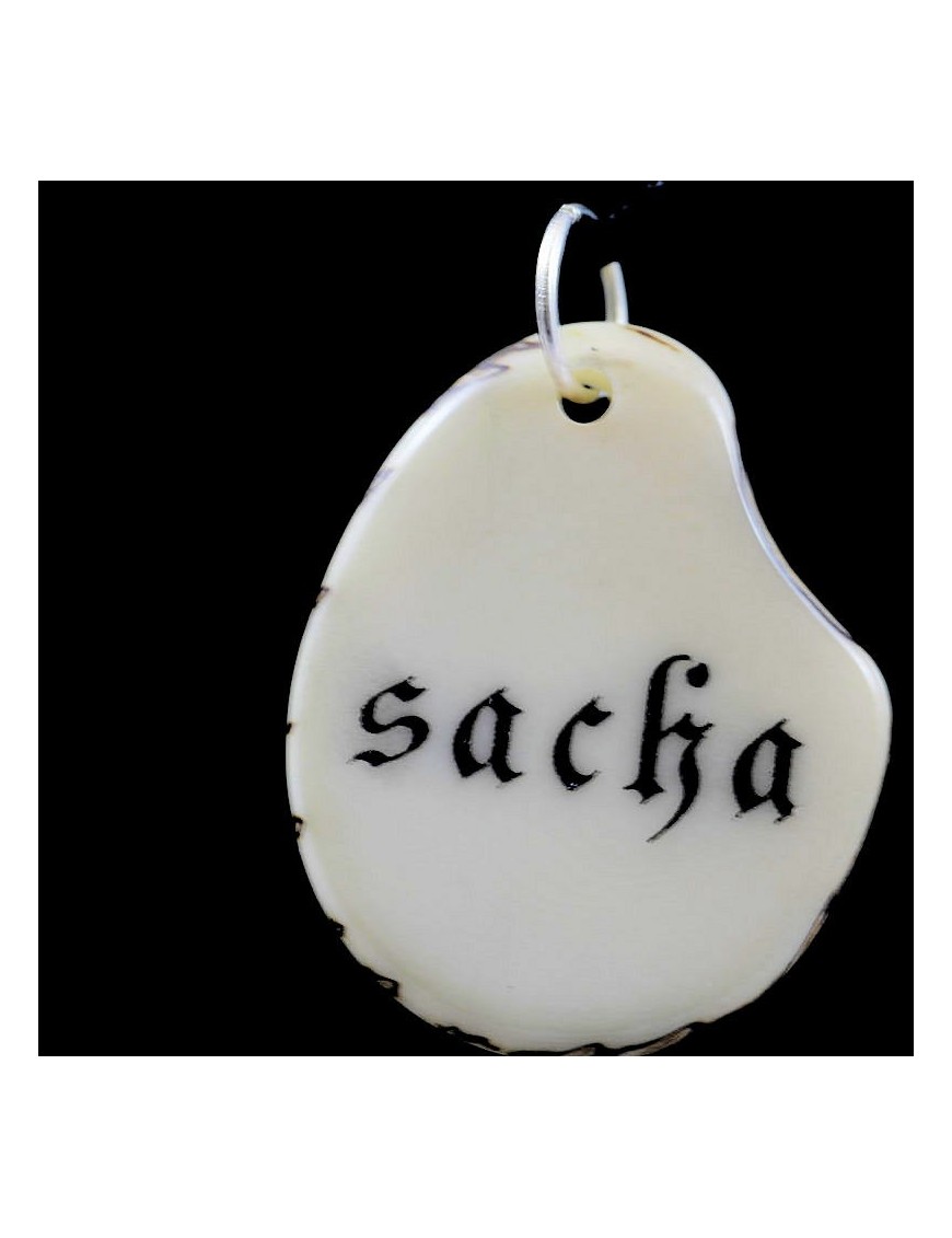 Tranche de tagua gravée prénom Sacha