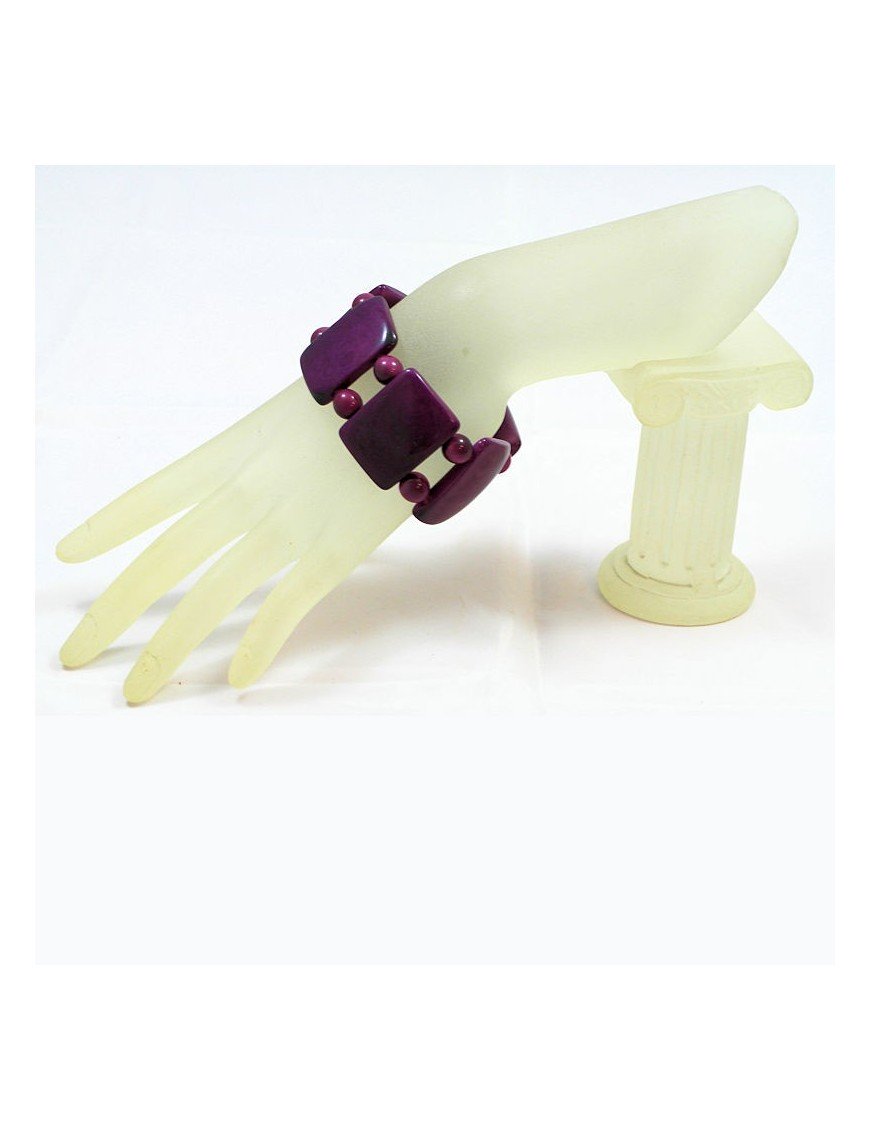 Bracelet plat tagua violet