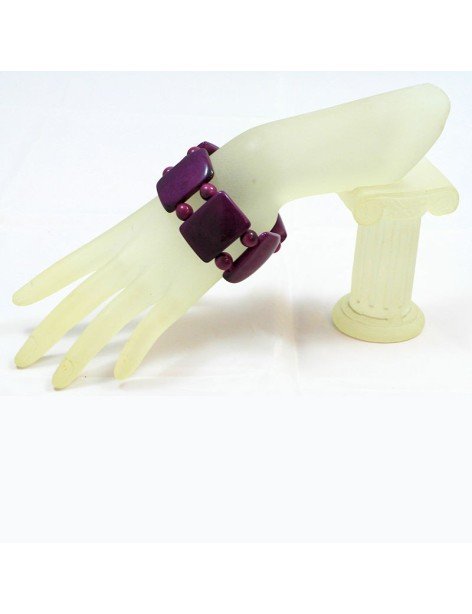 Bracelet plat tagua violet Bracelet plat tagua violet
