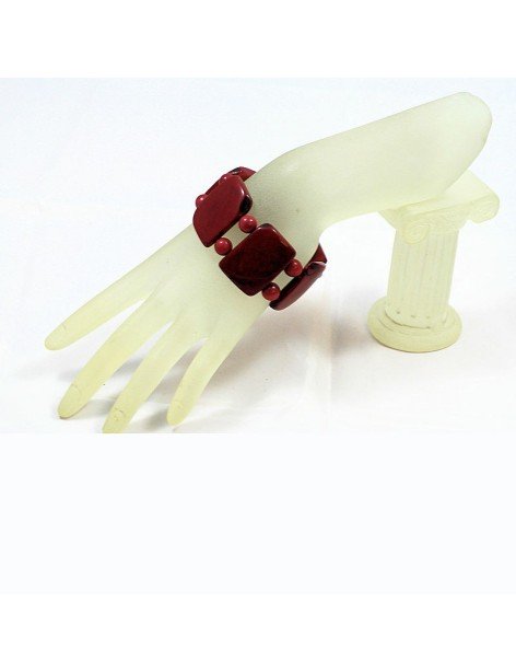 Bracelet plat tagua rouge Bracelet plat tagua rouge