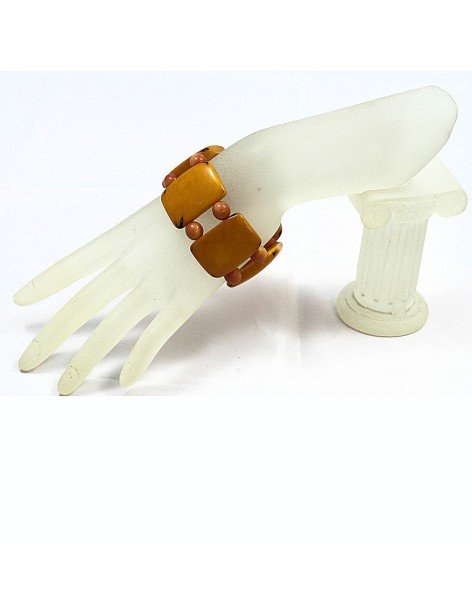 Bracelet plat tagua orange Bracelet plat tagua orange