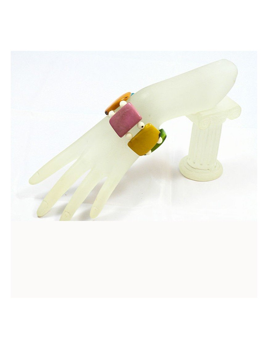 Bracelet plat tagua multicolore