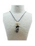 Pendentif chat en alliage et perle de tagua naturelle