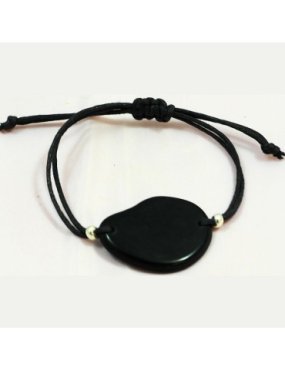 bracelet tranche de tagua teinte noir