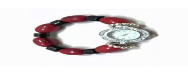Montre bracelet perles Tagua teintées