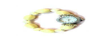 Montre bracelet perles Tagua couleur naturelle