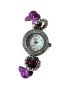 Montre bracelet perles Tagua teintées violet