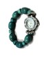 Montre bracelet perles Tagua teintées bleu