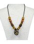 Collier perles de tagua teintées et naturelles