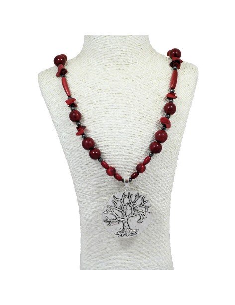 Sautoir perles de tagua teintées Sautoir perles de tagua teintées