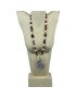 Sautoir perles de tagua teintées et naturelles