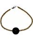 collier en liege avec perle de tagua teintée