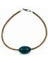 collier en liege avec perle olive de tagua teintée