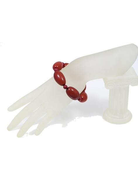Bracelet perles olive en tagua ou ivoire végétal Bracelet perles olive en tagua ou ivoire végétal