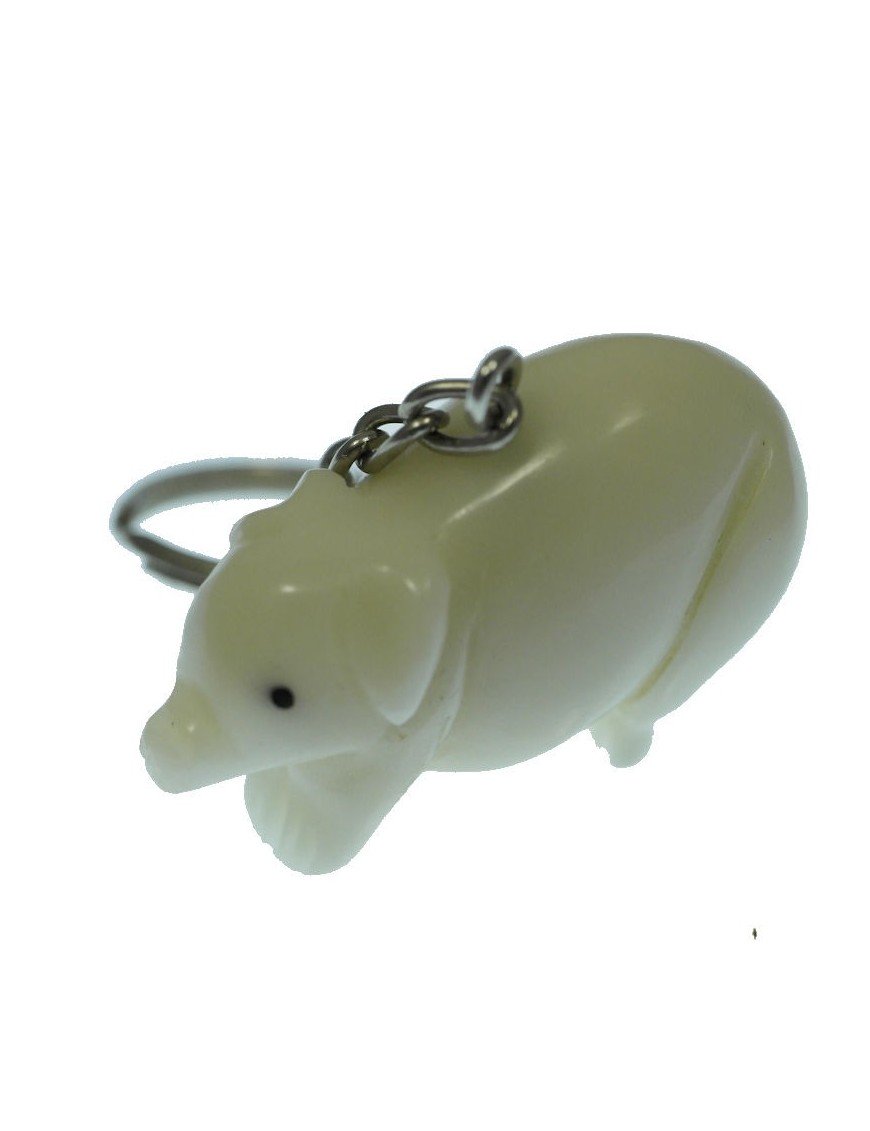 Porte clé cochon tagua 