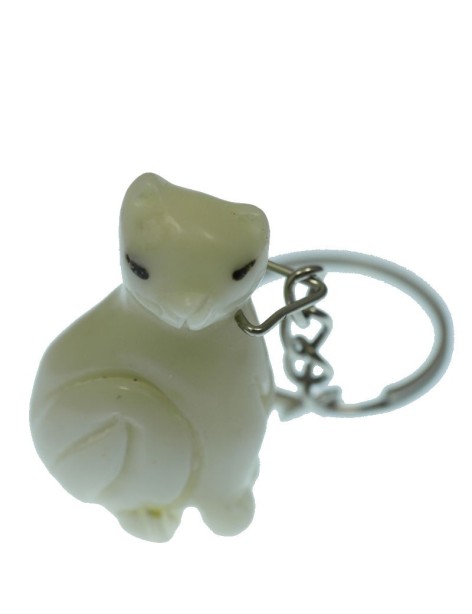 Porte clé chat assis tagua Porte clé chat assis tagua