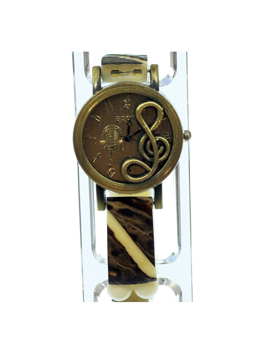 Femme Montre Tendance Quartz Bracelet en tagua ou ivoire végétal