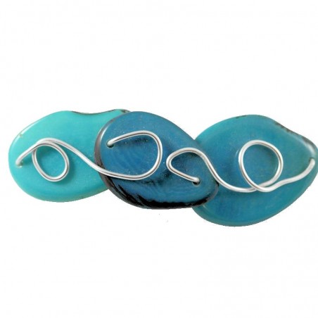 Barrette tranches de Tagua teintées Barrette tranches de Tagua teintées