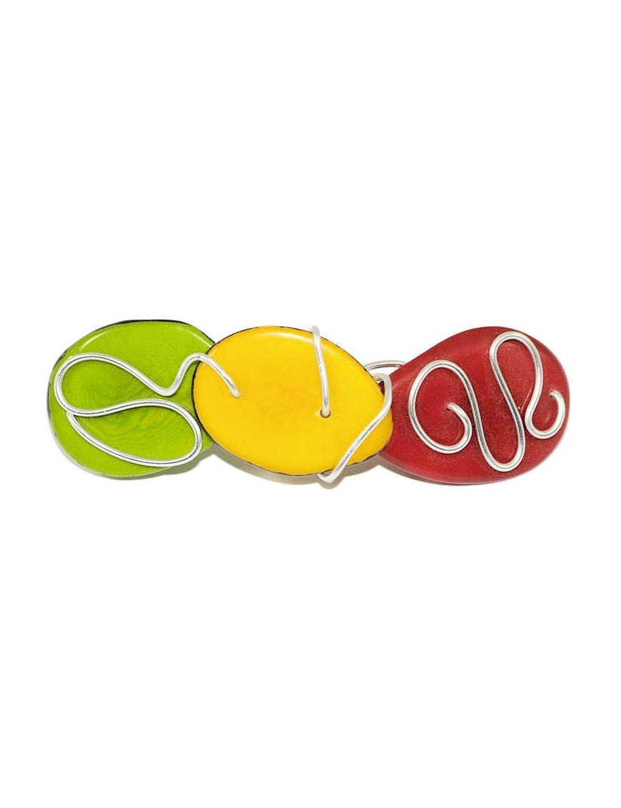 Barrette tranches de tagua teintées