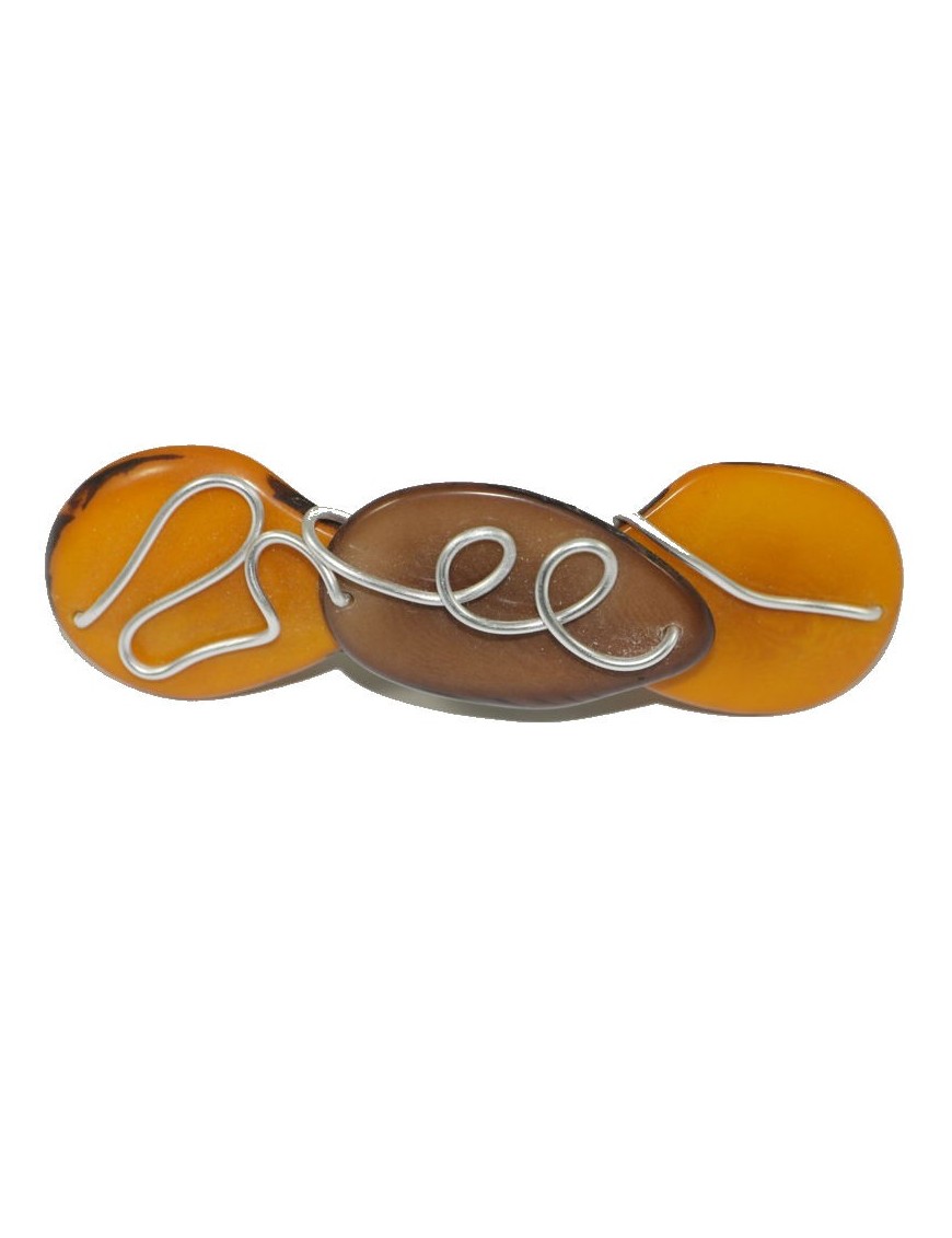 Barrette tranches de tagua teintées