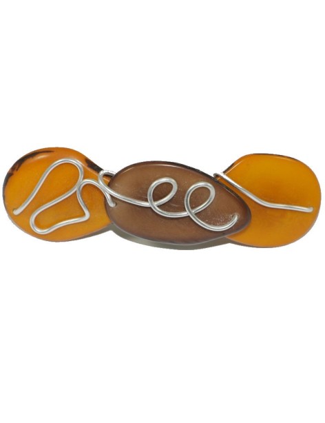 Barrette tranches de tagua teintées